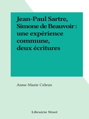 cover image of Jean-Paul Sartre, Simone de Beauvoir